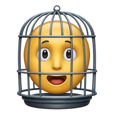 a emjoi face in a cage sticker