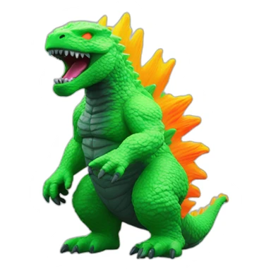Godzilla fluo toy sticker