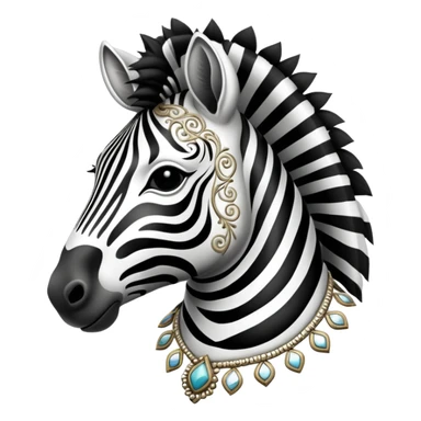 Vintage circus zebra wearing filigree sticker