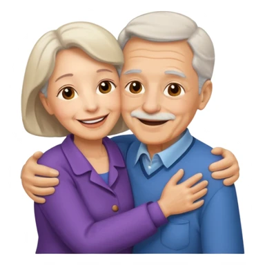Dos abuelitos abrazados sticker