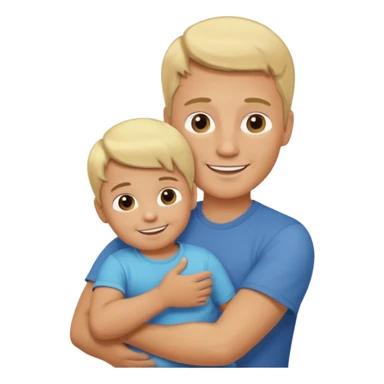 silhouette of a blond father holding a child sticker