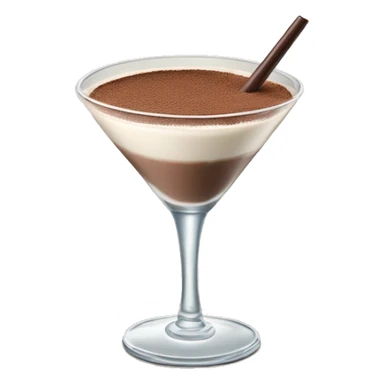 Creamy white cocktail in martini glass with cocoa powder on top sticker