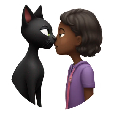 Black cat kisses a girl sticker