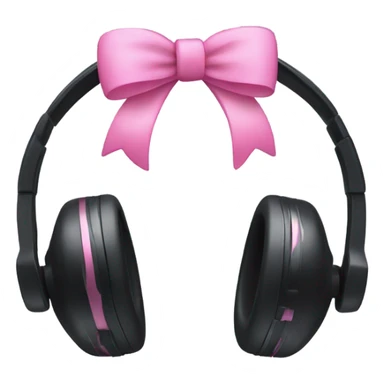 all black  headset with pink bows sticker