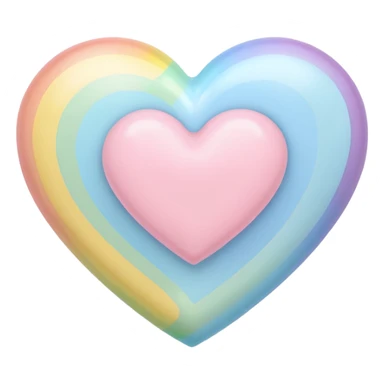 pastel heart with a gentle pastel rainbow sticker