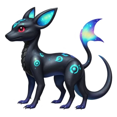 Nebula Salandit-Umbreon-Fakémon-hybrid-creature (full body)  sticker