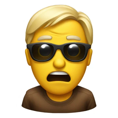 Shocked emoji with sunglasses  sticker