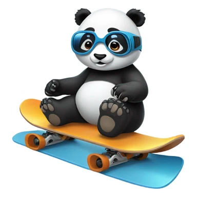 panda on a snowboard  sticker