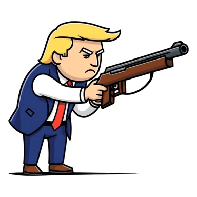 Donald Trump shooting illegals sticker