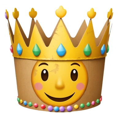 cardboard crown with happy birthday on it sticker