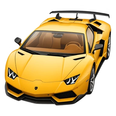 "Create a top-down view 2D Lamborghini in Apple iOS emoji style. Use solid colors, clean lines, no gradients, and smooth curves. Keep the design minimalist with a white background."
 sticker