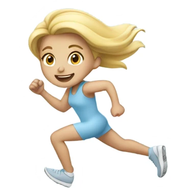 blondie girl running in a LIGHT BLUE Costume sticker