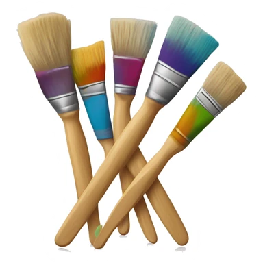The paint brushes are stained with paint
 sticker