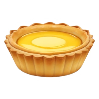 Hong Kong egg tart with flaky crust and yellow custard filling sticker