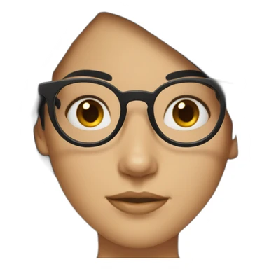 Girl with black hair wearing glasses sticker