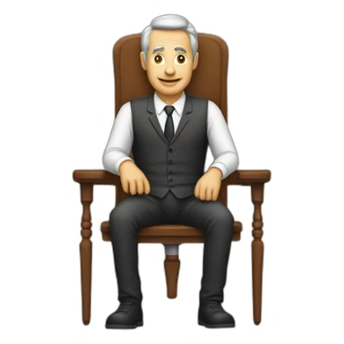 Ein Mensch mit einem Stuhl auf denn Kopf sticker