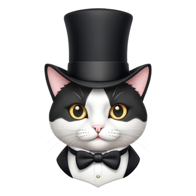cat wearing tophat sticker