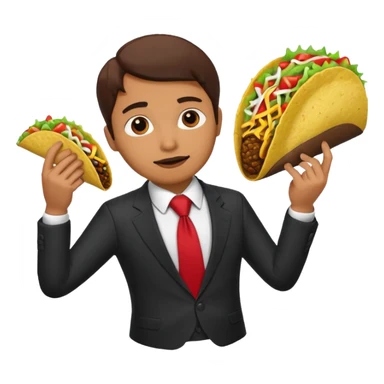 taco with red tie and suit sticker