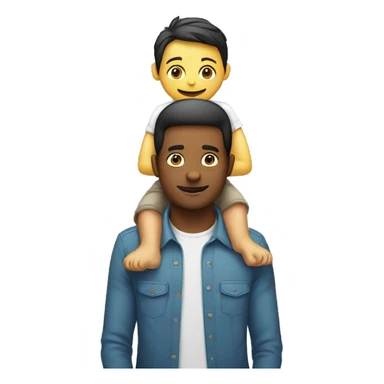 a person on another persons shoulders sticker