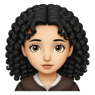 Little Arab girl curly hair sticker