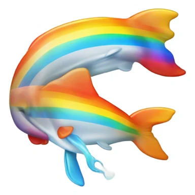 Un delfín con un arcoíris sticker