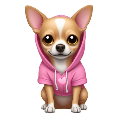 Chihuahua wearing a pink heart hoodie sticker