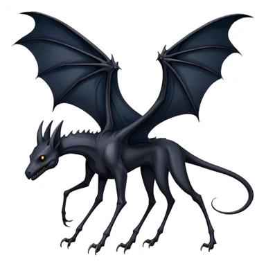 thestral: Winged horses visible only to those who have witnessed death and understand its significance. Can u make it thinner? Like an achal tekkine? Long legs, wings like from a bat sticker
