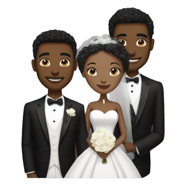 Black bride and white groom sticker