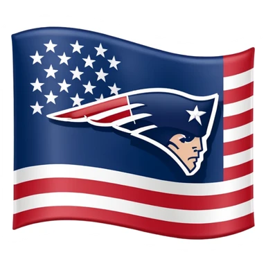 New England Patriots on a flag sticker
