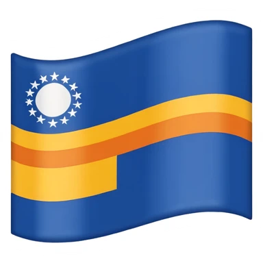 A flag whit darkblue, blue, white, yellow and orange and has 5 stripes sticker