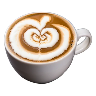 cappuccino in a mug with visible foam sticker