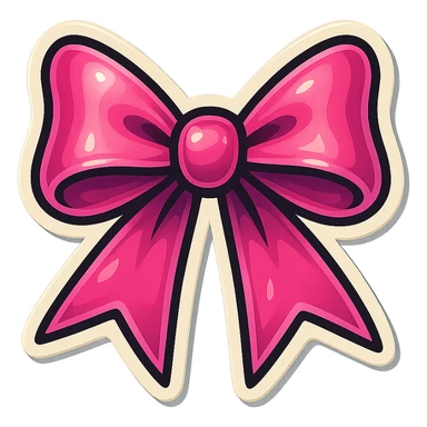 pink gothic bow in retro stickers style sticker