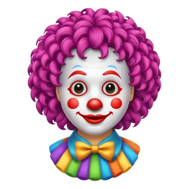 clown's wig without face sticker