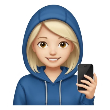 smiling girl in hoodie selfie sticker