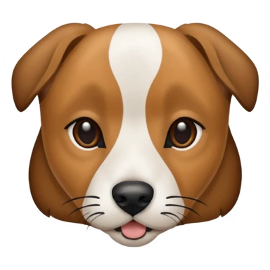 Mountain cur dog with white face black nose and brown ears sticker