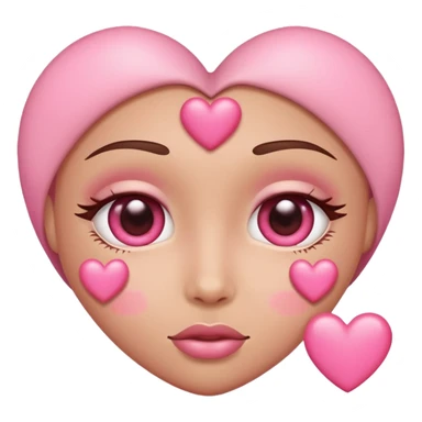 heart eye face with pink hearts sticker