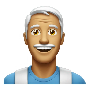 A happy man with eyes wide open with a line of salt in front of him  sticker