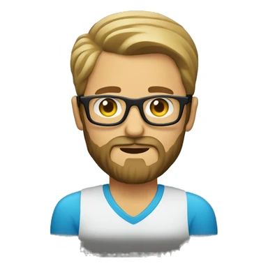 Create an emoji of a caucasian beard man using snglasses sticker