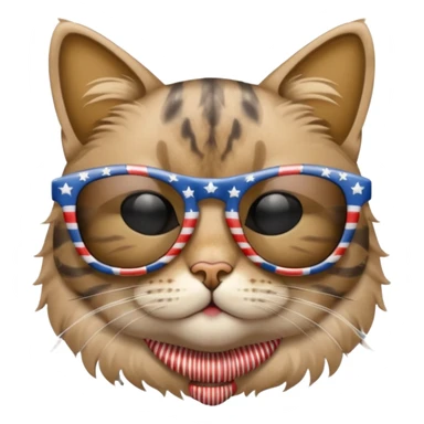 cool cat with stars and stripes sunglasses sticker