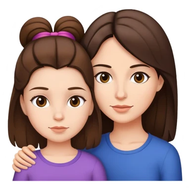 mother and daughter with brunette hair sticker