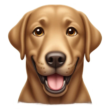 fat brown lab with brown eyes and mouth open sticker
