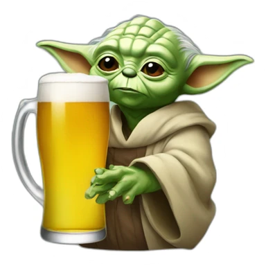 Yoda drink a beer sticker