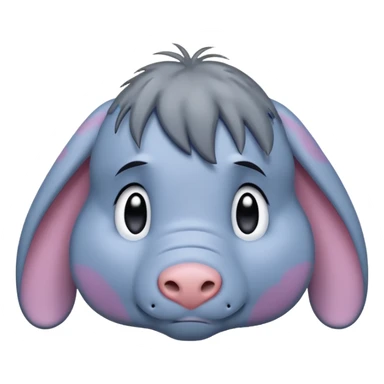Sad Eeyore under a raining cloud sticker