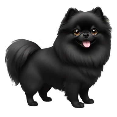 Solid black Pomeranian sticker