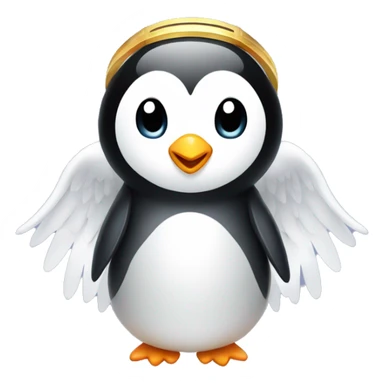 Penguin with angel wings and a halo sticker