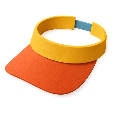playful and bright sun visor on a white background in paper-craft style sticker