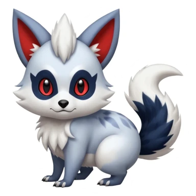 furry fuzzy Absol-Zorua-Furret-Zangoose-Chinchilla-fusion-animal-Fakémon-hybrid-creature  sticker