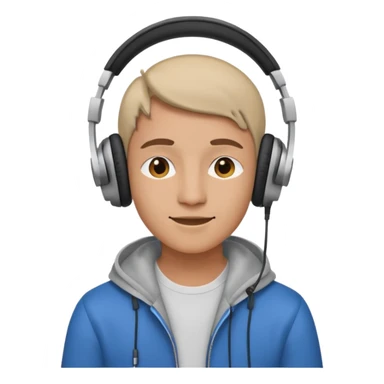 listening to music with headphones sticker