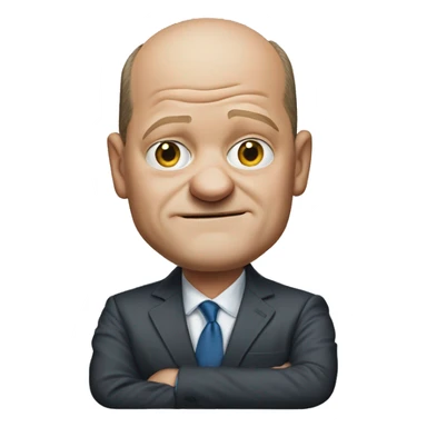 photorealistic Olaf Scholz shrugs sticker