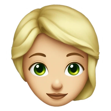 Cute blonde girl with green eyes being cozy on pillow sticker